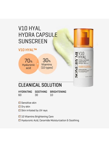 Some By Mi Sonnencreme V10 Hyal Hydra Capsule Sun Cream SPF50+ PA++++, 40 ml