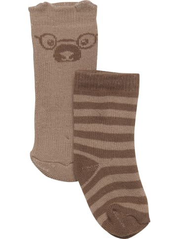 Minymo Kinder Socken in Braun