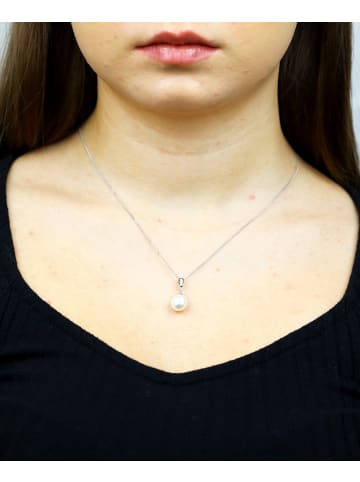 Diamant L'éternel Halskette aus 375 Weißgold mit Diamant mit Perle
