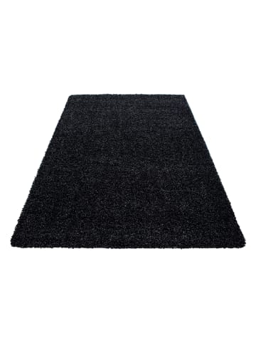 KADIMA DESIGN Teppich Hochflor Shaggy Waschbar Einfarbig RHEIN Strapazierfähig in Anthrazit