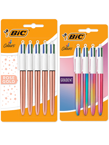 Bic BIC 4 Colours Kugelschreiber Bundle – 10 Stück (5x Rose Gold + 5x Gradient)
