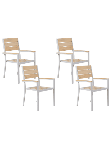 Beliani 6er-Set Esszimmerstuhl PRATO in Beige/Weiß