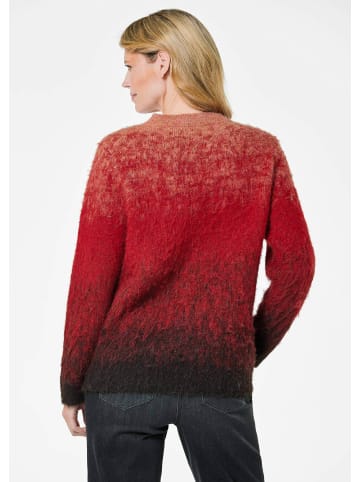 GOLDNER Strickpullover Strickpullover in dunkelrot / gemustert