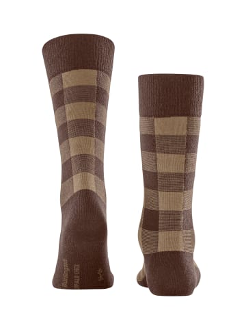 Burlington Buffalo Check Socke in Hazelnut