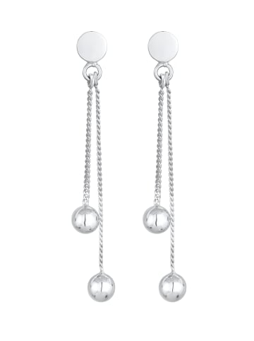 Elli Ohrringe 925 Sterling Silber Kugel, Plättchen in Silber