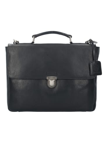 Leonhard Heyden Roma Aktentasche Leder 37 cm Laptopfach schwarz