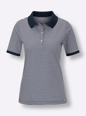 creation L Poloshirt in marine-weiß-geringelt