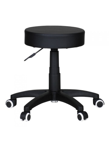 KADIMA DESIGN Bürohocker Kosmetik Leder-Optik, 360° Drehbar, 44-55cm Verstellbar in Schwarz