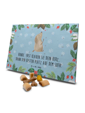 Mr. & Mrs. Panda Adventskalender Hund Hund Liebe mit Spruch in Eisblau