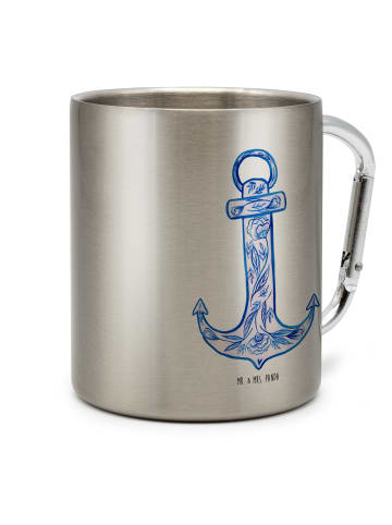 Mr. & Mrs. Panda Tasse Anker Blau ohne Spruch in Silber