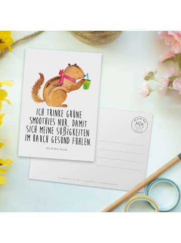 Mr. & Mrs. Panda Grußkarte Eichhörnchen Smoothie mit Spruch in Weiß