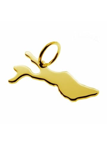 Schmuckador Anhänger der Landkarte Bodensee in massiv 585 Gelbgold in gold