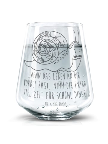 Mr. & Mrs. Panda Glasbecher Schnecke Sir mit Spruch in Transparent