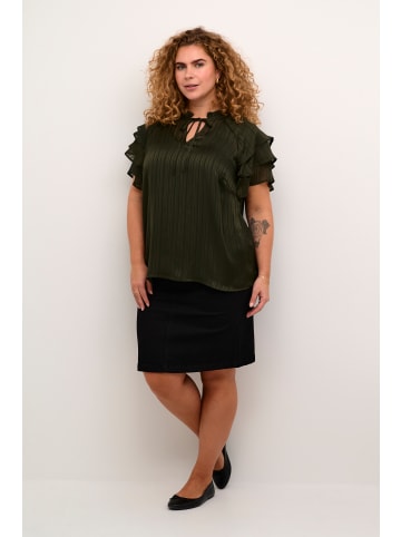 KAFFE curve Kurzarm-Bluse KCjola Regular fit in Forest Night