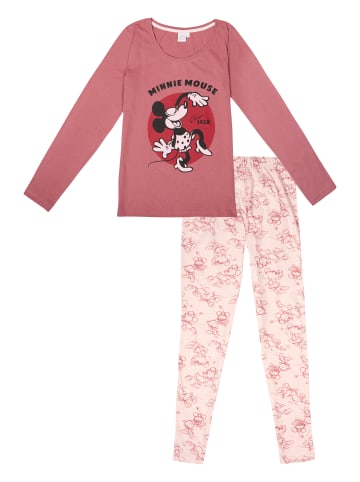 United Labels Minnie Mouse Schlafanzug Pyjama Set Langarm Oberteil mit Hose in rosa/pink