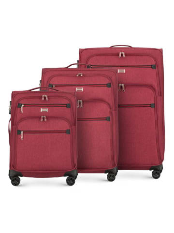 Wittchen 3-pcs polyester suitcase set in Bordeaux