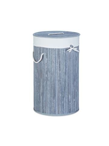 relaxdays 2 x Wäschekorb in Grau - (H)65 x Ø41 cm