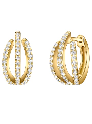 Trilani Creolen Sterling Silber Zirkonia in gelbgold