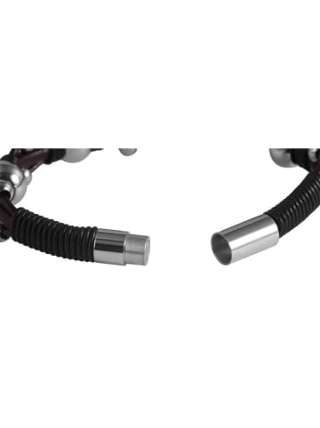 Adeliás Unisex Armband – Lederarmband aus Leder 23 cm in schwarz