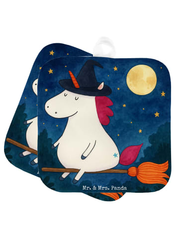 Mr. & Mrs. Panda 2er Set Topflappen  Einhorn Hexe Design ohne Sp... in Weiß