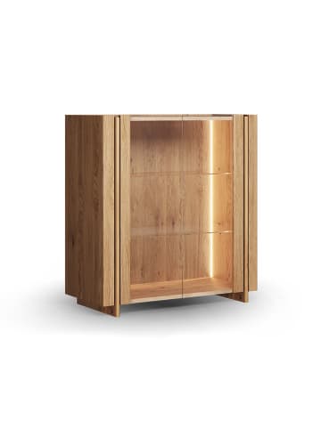 Feldmann-Wohnen Vitrine Travertino Wildeiche Natur 100 / 46 / 106cm