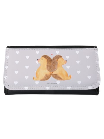 Mr. & Mrs. Panda Portemonnaie für Damen Igel händchenhaltend ohn... in Grau Pastell