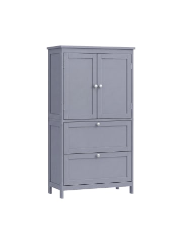 VASAGLE Badschrank in Grau - (B)60 x (H)110 x (T)30 cm