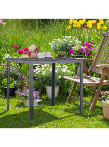 relaxdays Gartentisch in Grau - (B)78 x (H)74 x (T)78 cm