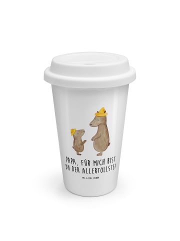 Mr. & Mrs. Panda Thermobecher To Go Bären mit Hut mit Spruch in Weiß