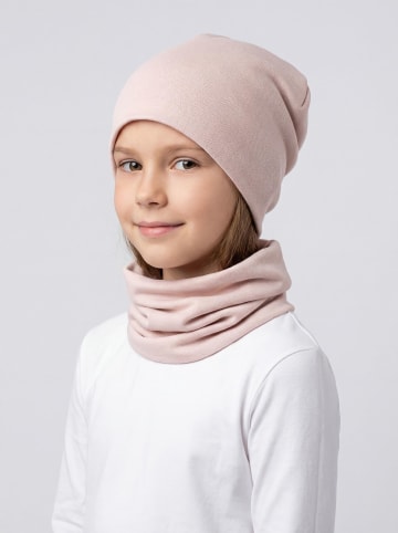 TupTam Unisex Kinder Beanie Mütze Schlauchschal Set in rosa