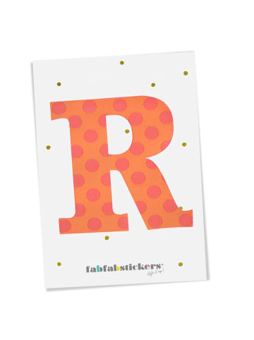 Fabfabstickers Buchstabe "R" aus Stoff in Pink-Mix zum Aufbügeln