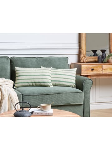 Beliani 2er-Set Dekokissen KAFRA in Grün/Beige