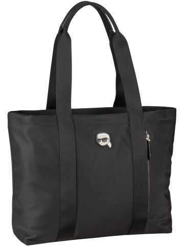 Karl Lagerfeld Shopper K/Ikonik 2.0 Nylon Zip Tote in Black