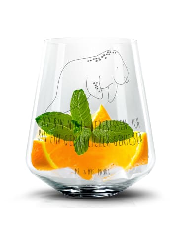 Mr. & Mrs. Panda Blümchentail Glas Seekuh Chillen mit Spruch in Transparent