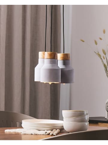 Beliani Pendelleuchten BAHT in Grau/Braun - (W) 12 x (H) 19 x (L) 12 cm