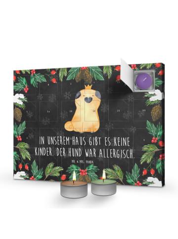 Mr. & Mrs. Panda Adventskalender Mops Krone mit Spruch in Kreidetafel