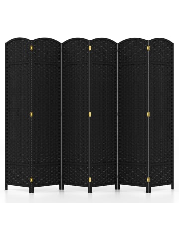 COSTWAY Paravent 240x170cm in Schwarz