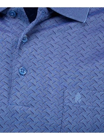 Ragman Poloshirt Jacquard in Blau