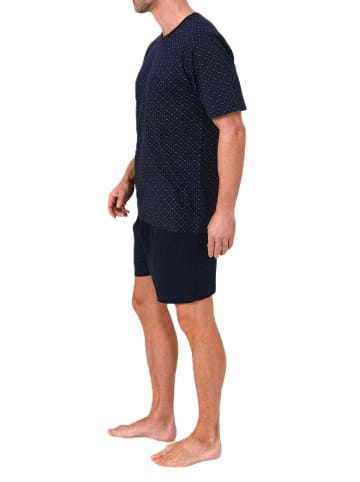 NORMANN Kurzarm Schlafanzug Shorty Pyjama Minimalprint in grün