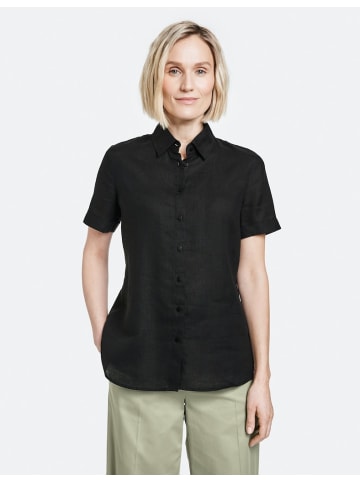 Gerry Weber Kurzarmbluse aus Leinen in Schwarz