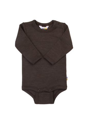 Langarmbody Unterwäsche Merinowolle-Seide in dark brown