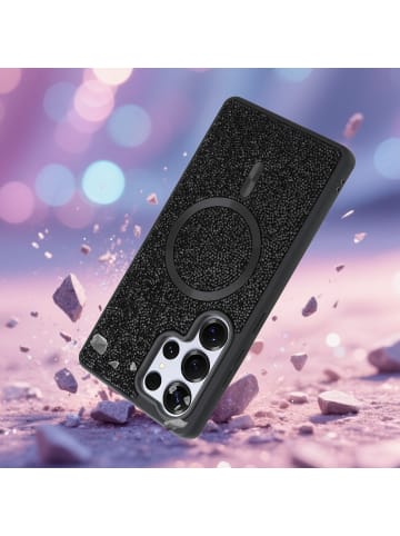 cadorabo Hülle für Samsung Galaxy S25 Ultra Glitzer Schutzhülle in Schwarz