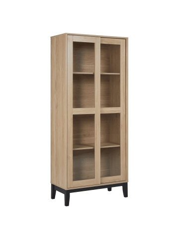 Beliani Vitrine RUMSON in Braun - (W) 80 x (H) 183 x (L) 40 cm