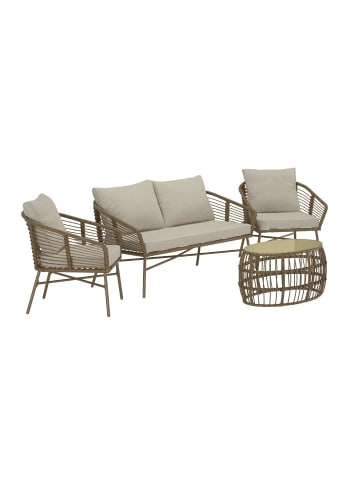 ebuy24 Sofaset Lipari (4-teilig) Beige 50 x 80 cm