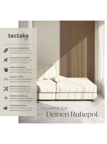 tectake Akustikelement Sonic Wall aus MDF mit Holzlamellen
