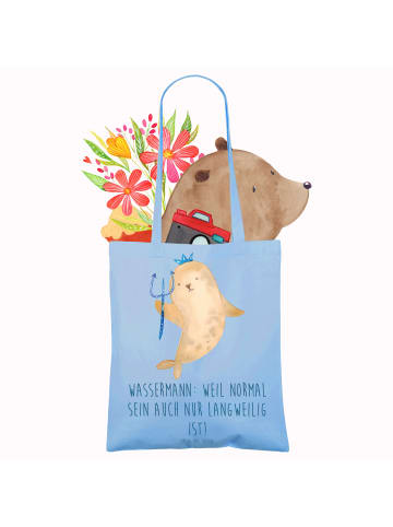 Mr. & Mrs. Panda Laptoptasche Wassermann Unikat mit Spruch in Sky Blue
