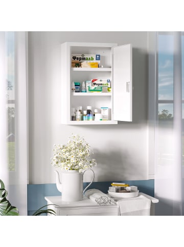 Kleankin Medizinschrank-30L x 14B x 46H cm-Weiß