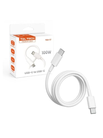 Wisam Teltech PD-Kabel E-Marker 5A 100W USB-C USB-C 3m weiß TCA-08