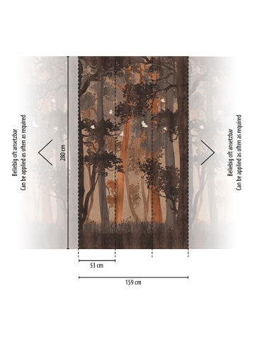 A.S. Création Tapete Enchanted Trees in Kupfer-Braun