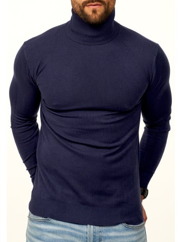 DAILY COTTON Rollkragenpullover - als Feinstrick Pulli in Slim Fit für Herren in Navy
